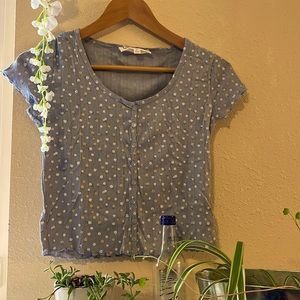 Ditsy floral button up crop top!